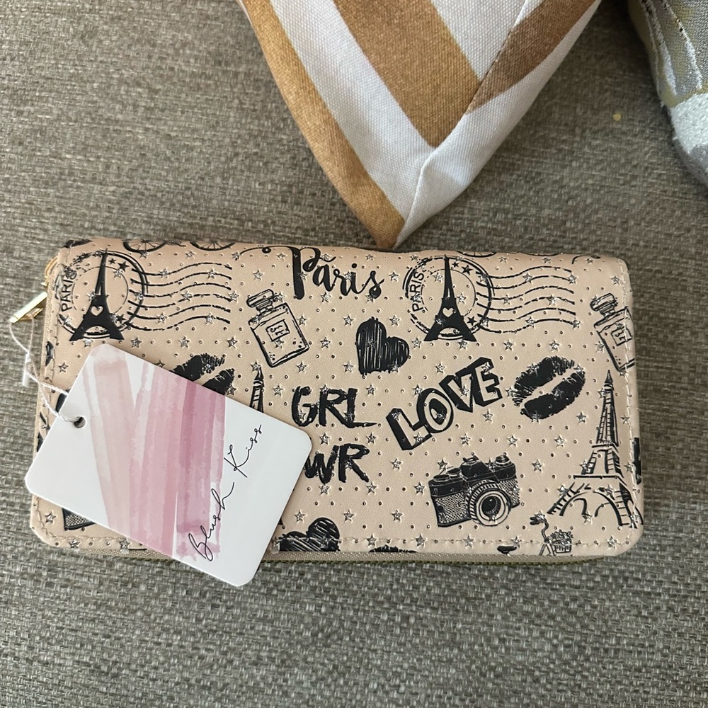 Blush Kiss Chic‎ Parisian  Women's Clutch With Double Zipper Compartments New - Picture 16 of 16